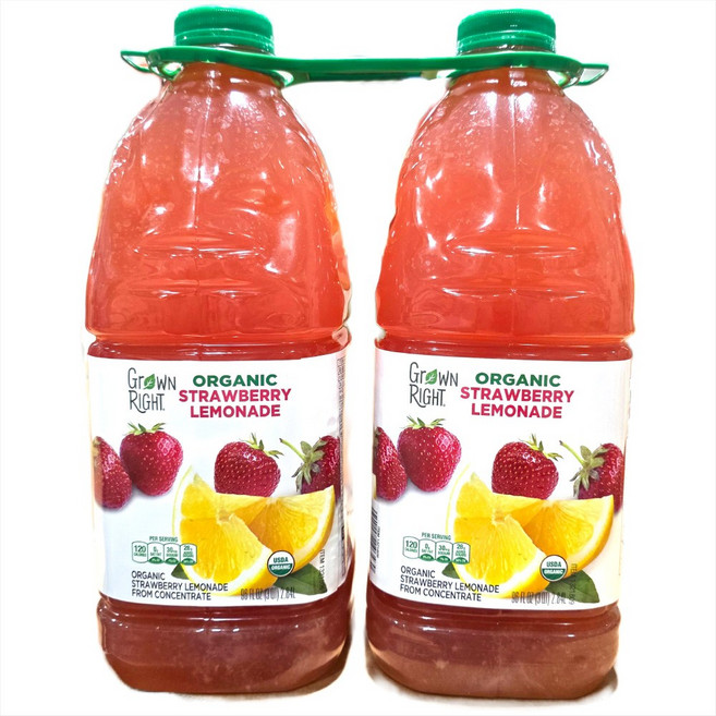 유기농 딸기 레몬에이드 대용량 레몬음료 2.84L 2개, 2.84L × 2개