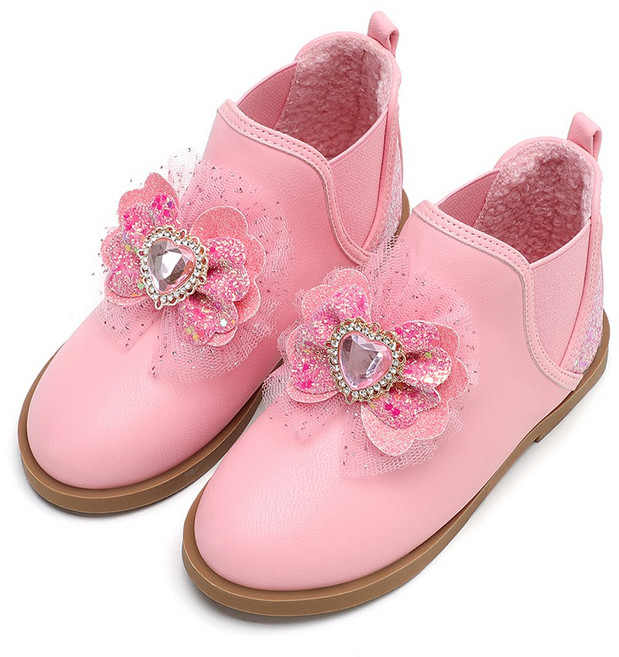 달콩슈 여아용 부츠 리본 큐빅 앵클부츠 첼시 주니어 아동 DGF97