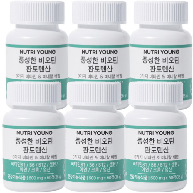 뉴트리영 풍성한 비오틴 판토텐산, 60정, 6개