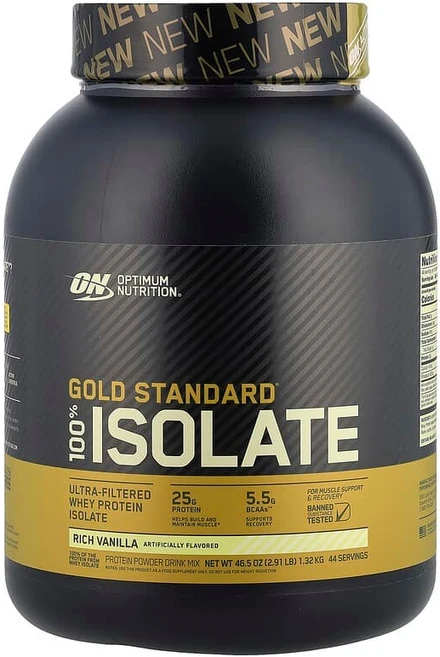 옵티멈뉴트리션 Gold Standard 100% Isolate 리치 바닐라 맛 1.32kg(2.91lb) OPN-06075, 1개 - 쿠팡