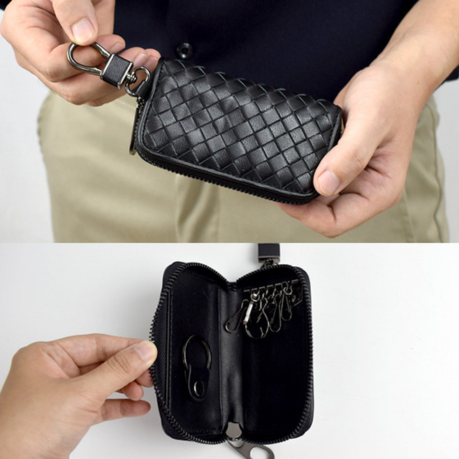 真皮編織鑰匙包 NW503