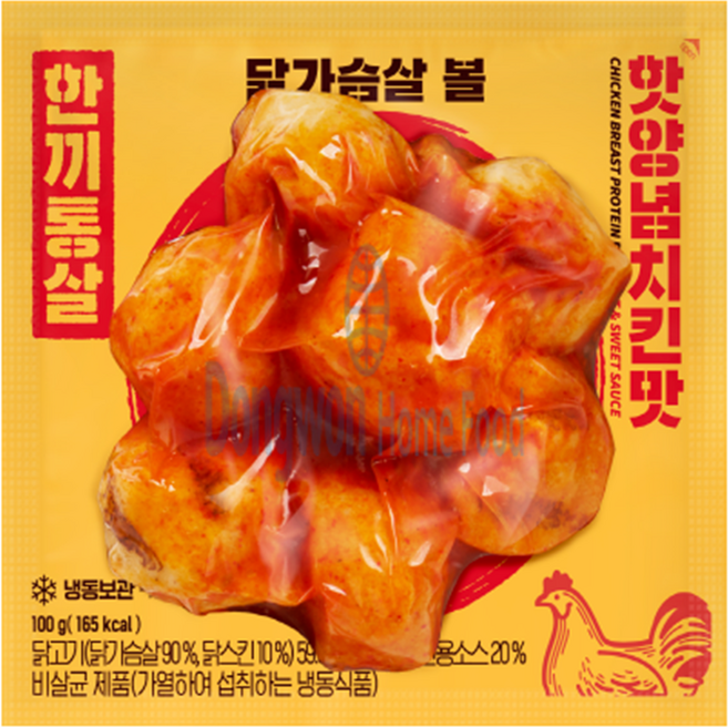 한끼통살 닭가슴살볼 핫양념치킨맛, 100g