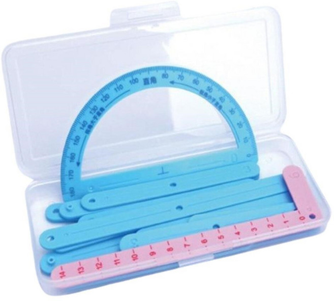 고학년 예비수학 각도재기 분리형 직선도형자 제도세트 방문수업용 초등교구 수업용, 1세트, 혼합색상