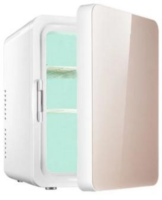 화장품냉장고 소형 미니 쇼케이스 약 무소음 반도체 자동차 냉장고 미니 냉장고 자동차 및 가정용 이중 목적 콜드 웜 인큐베이터 화장품 과일 음료 미용 10L, 미국, 10L Golden_미국