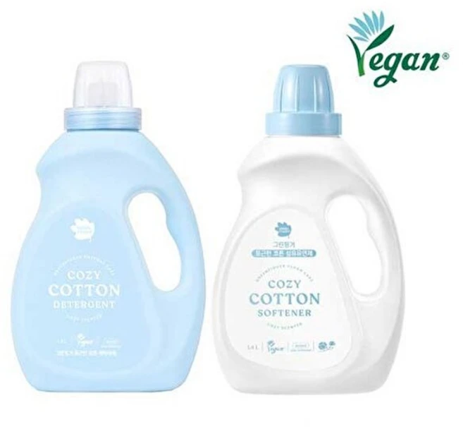 그린핑거 포근한코튼 세탁세제 1.4L + 섬유유연제, 2개 - 쿠팡