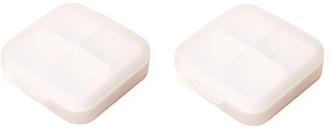 미소데이샵 휴대용 알약 케이스 4구 2p 반투명, 화이트, 1세트