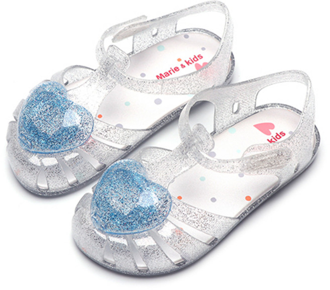마리앤키즈 여아용 하트 젤리샌들 아기 젤리슈즈