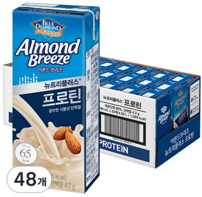 아몬드브리즈 뉴트리플러스 프로틴, 190ml, 48개