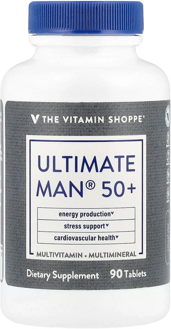 The Vitamin Shoppe Ultimate Man® 50+ 종합비타민 및 종합미네랄 90정 Shoppe (더 비타민 샵), 90 개, 1개 - 쿠팡