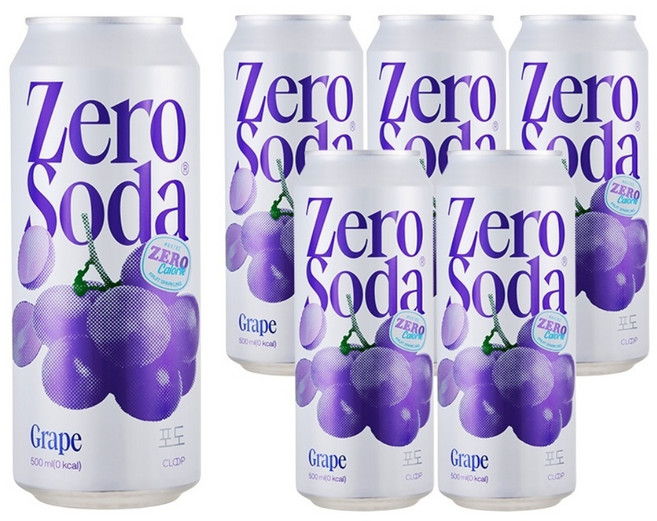 클룹 제로소다 포도, 500ml, 6개