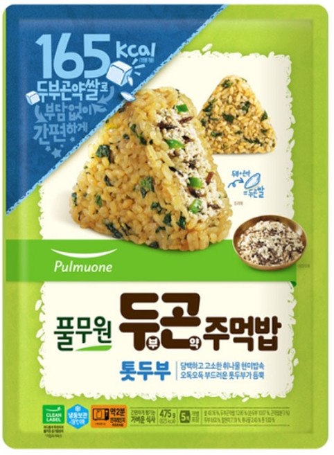 (냉동)[풀무원]두부곤약주먹밥 톳두부, 475g, 10개