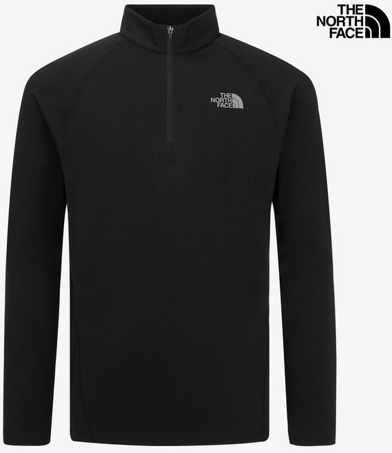 [매장판] 노스페이스 티셔츠 반집업 리스코 집티 남성 긴팔 블랙 NT7LR54A