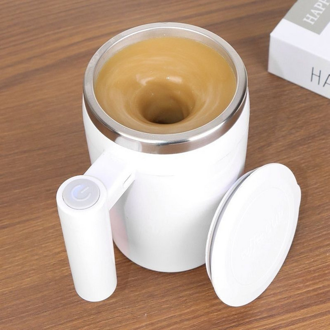 電動攪拌咖啡杯 智能不鏽鋼水杯, 1個, 400ml, 古典咖充電400ml 【1秒速容+全身防水】