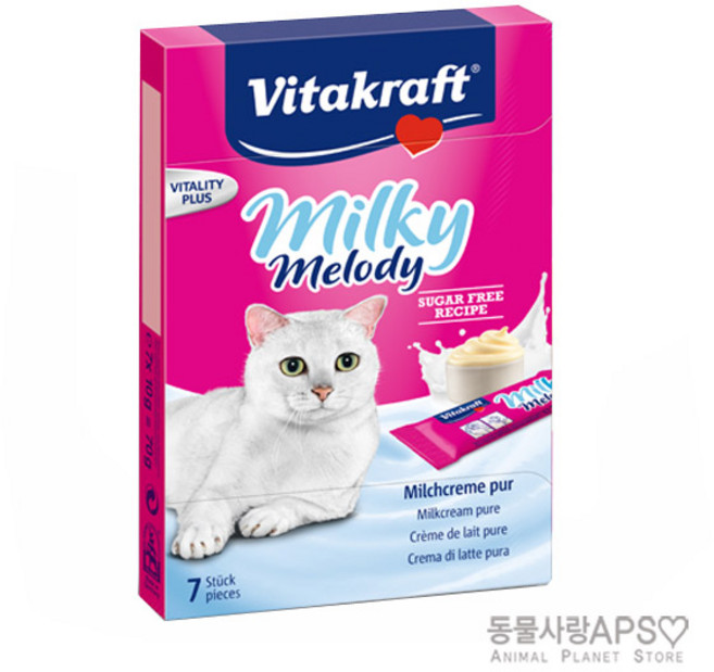 비타크래프트 밀키 멜로디 퓨어 고양이 스낵 70g, 우유맛, 1개