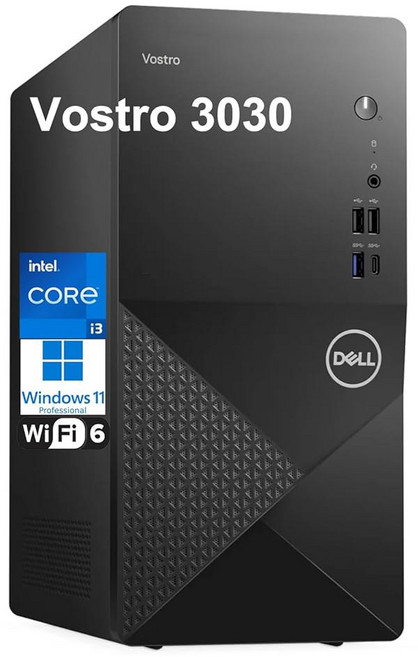 Dell 델 Vostro 3030 3000 타워 비즈니스 데스크탑 컴퓨터 12세대 인텔 4코어 i3-12100 i5-11500T보다 우수 16GB DDR5 램 512GB PCI, 32GB DDR5 RAM/ 1TB PCIe SSD, 1개