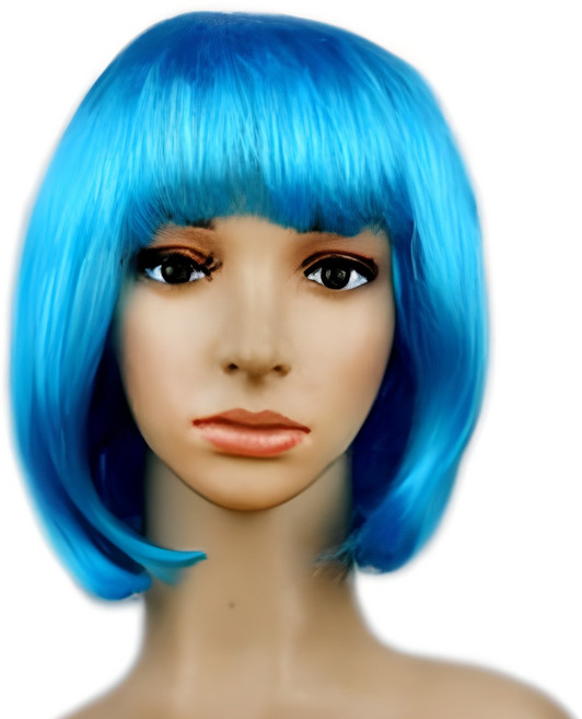 이모쿠비 단발머리 파티 가발, 스카이블루, 1개