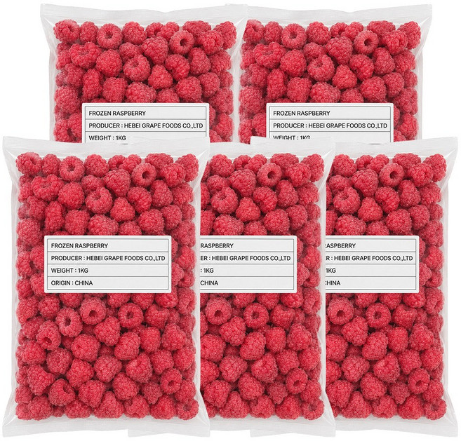 무첨가 100% 프리미엄 냉동 라즈베리, 5개, 1kg