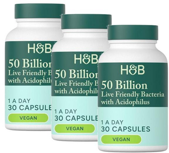 홀랜드앤바렛 리브 프렌들리 박테리아 애시도필러스 500억 유산균 캡슐 Holland & Barrett Live Friendly Bacteria, 3개, 30정