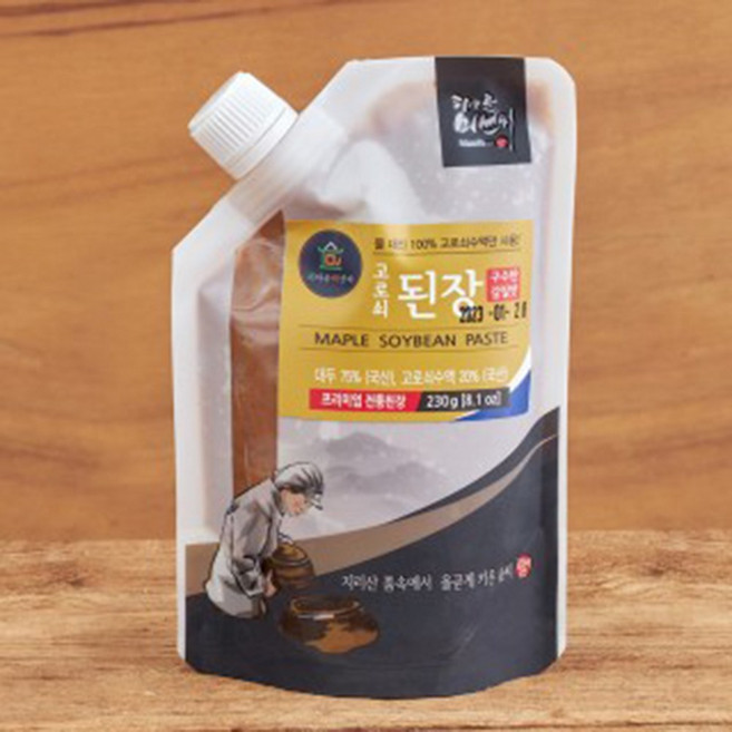 지리산 피아골 고로쇠 된장 재래식 집된장 100% 국산콩 발효, 3개, 230g