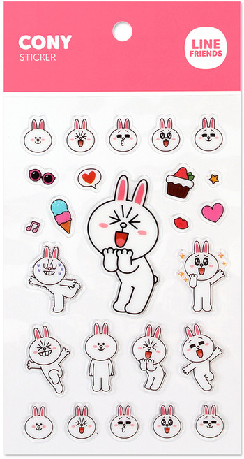 라인프렌즈 미니 투명 스티커_코니, 코니