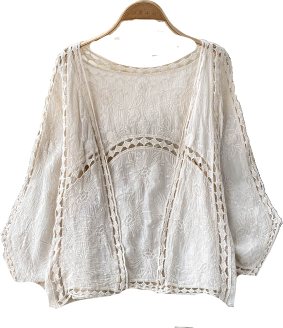 여성 자수 카디건 펀칭 후크 자외선 차단 숏 케이프 M 뉴타임즈 B674O256