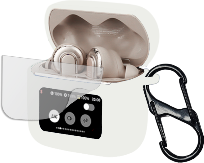 JBL TOUR PRO3 하우징 컬러 슬림핏 케이스 액정 스크린 필름, 화이트, 1개