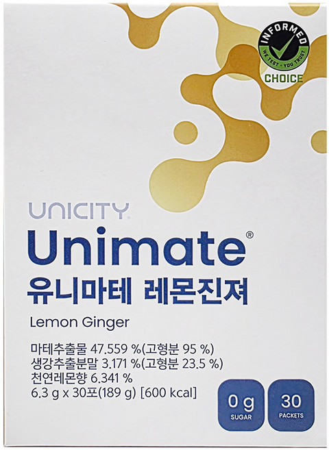 유니시티 유니마테 레몬진져 30포, 6.3g, 30개입, 1개, 60정