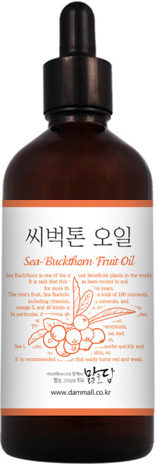 맑을담 뷰티오일 모음 미강유 타마누 오일 피마자 동백기름 맥아유 윗점 씨벅톤, 씨벅톤오일100ml, 1, 100ml