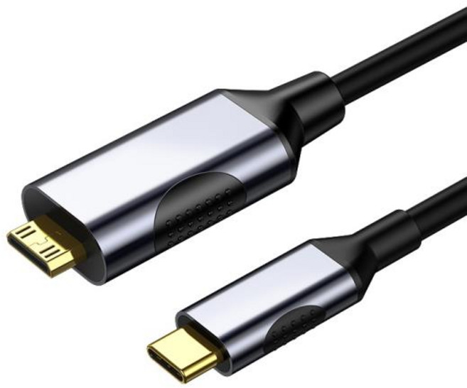 호환 USB C toMINI HDMI 케이블 4K C - 미니 hdmi 2.0 케이블 60Hz 4K MacBook Pro Air iPadPro HDTV 1.5, 01 1.5미터