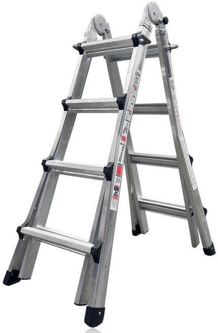 라이콤 LS사다리 4단 알루미늄 다목적 접이식 A형 H형 높이조절 가정용 산업용 안전사다리, 1개