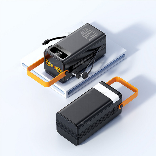 [아트마몰] 120000mAh 120W 초고속 대용량 충전 보조 배터리, 블랙, 120,000mAh 초고속 보조 배터리