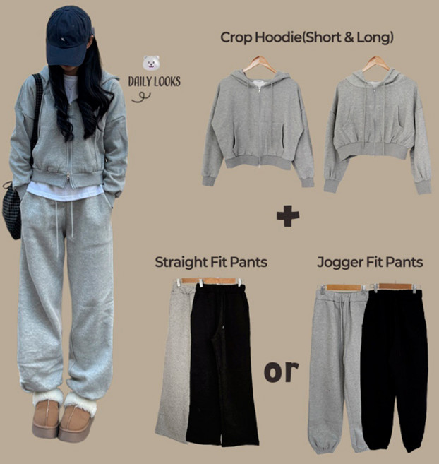 에브리데이 기모 집업 트레이닝SET 상&하의 골라담기/국산 특기모원단