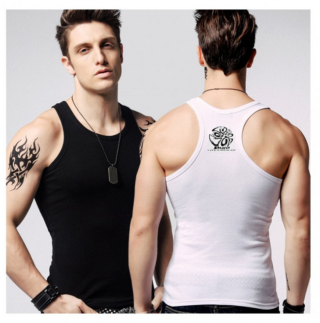 남성 망고나시 부드러운 면 땀흡수 스판 민소매 나시티