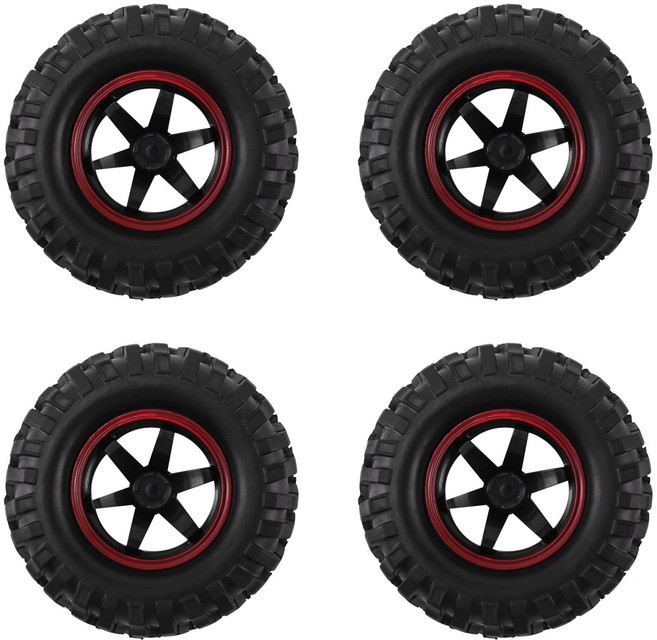 4PCS 1.9 인치 96mm 1/10 스케일 타이어 1/10 SCX10 TAMIYA CC01 D90 CC01 RC ROCK CRAWLER 부품, 검은색