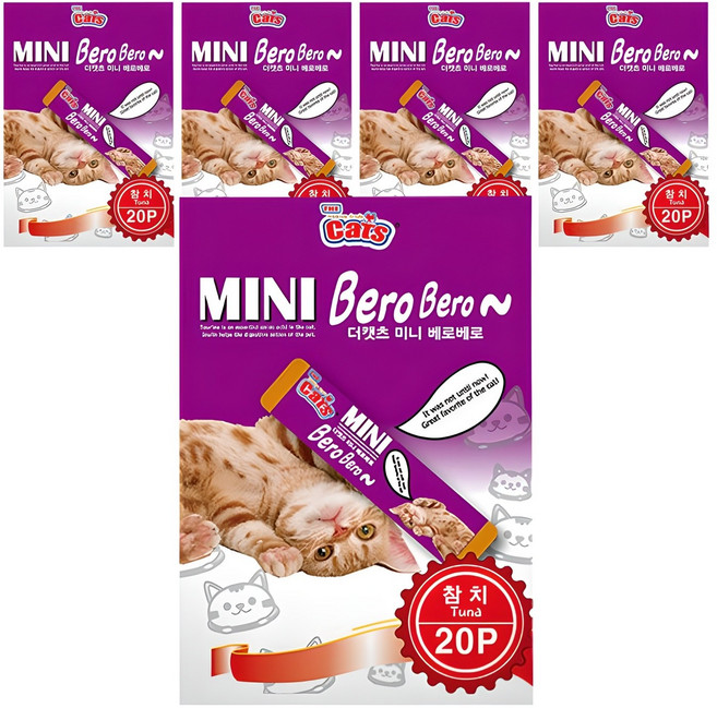 더캣츠 고양이 미니 베로베로 짜먹는 간식 20개입, 참치, 200g, 5개