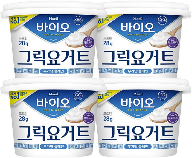 매일바이오 그릭요거트 무가당 플레인 대용량 400g, 4개