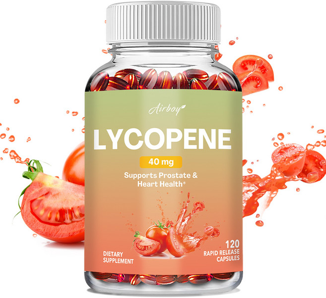 AMD 치료를 위한 리코펜 추출물 캡슐 40mg 전립선 및 심장 건강을 지원하는 채식주의 유기농 토마토 및 버섯 복합 제형으로 강화됨, 1개, 60정