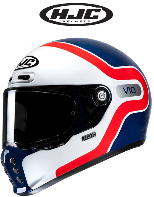 HJC 헬멧 V10 풀페이스 그레이프 MC21 라이딩 보호 레트로 경량모, L