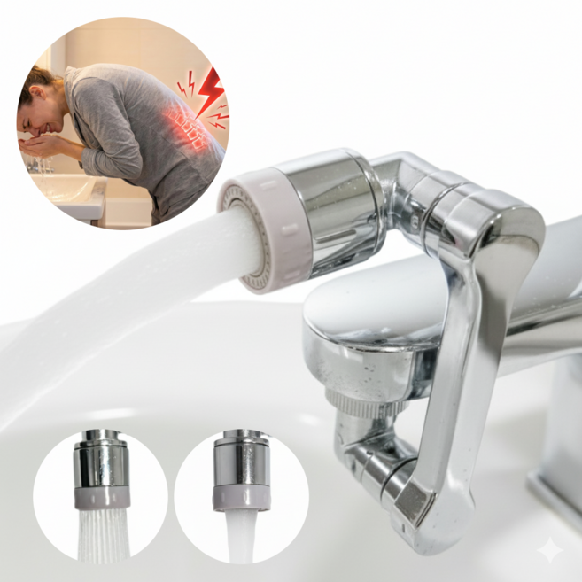 [녹없는] 자파믹스 워터탭 360도회전 만능 수도꼭지 헤드 연장탭, 1개, 고급 메탈형