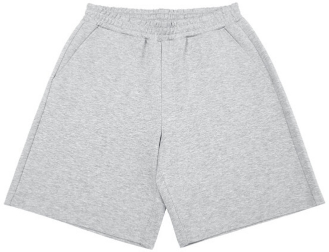 이지 릴렉스 밴딩 스웨트 쇼츠 멜란지 그레이