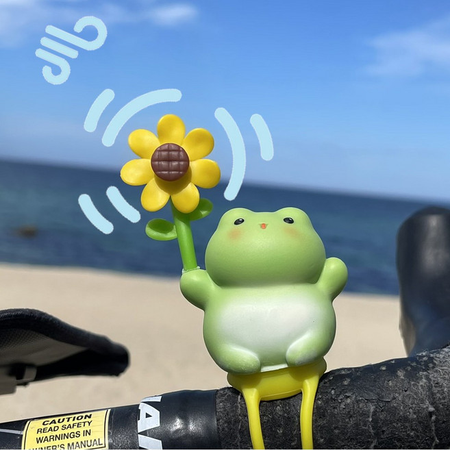 자전거 오토바이 킥보드 악세사리 바람개비 소품, 1개, 3. 개굴 꽃바람