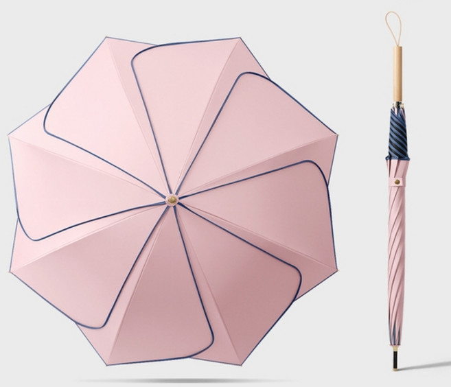 REGN 아이리스 슬림 입체 꽃우산 원목손잡이 우양산