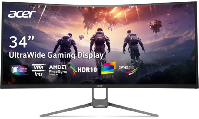 Acer Nitro 34인치 1000R 21:9 커브드 제로프레임 QHD 3440 x 1440 게이밍 모니터 | AMD FreeSync Premium 최대 120Hz 주사율 1, 34-inch