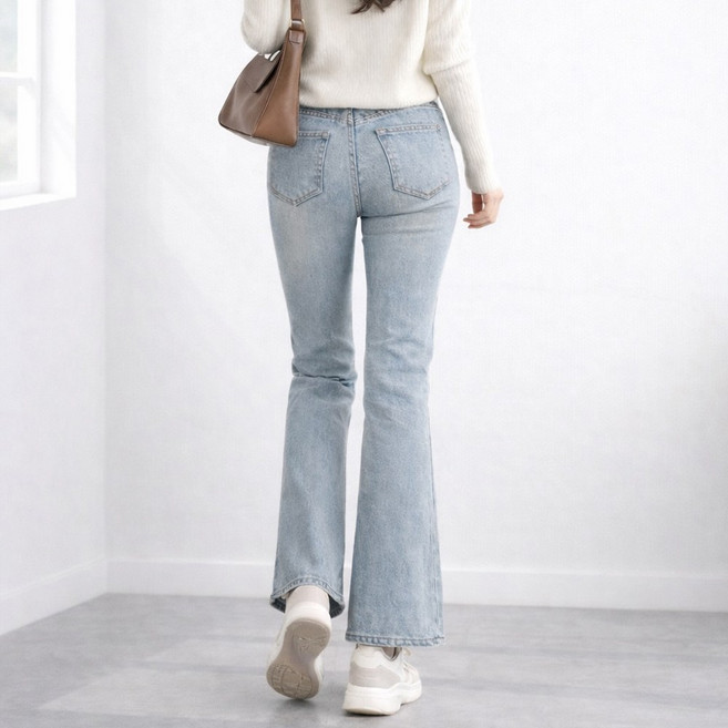 [SPM] 여성용 스판좋은 숏/베이직/롱 부츠컷스판인밴딩데님진 히든밴드 몸매보정 청바지 빅사이즈 사계절용 팬츠 (3단기장)