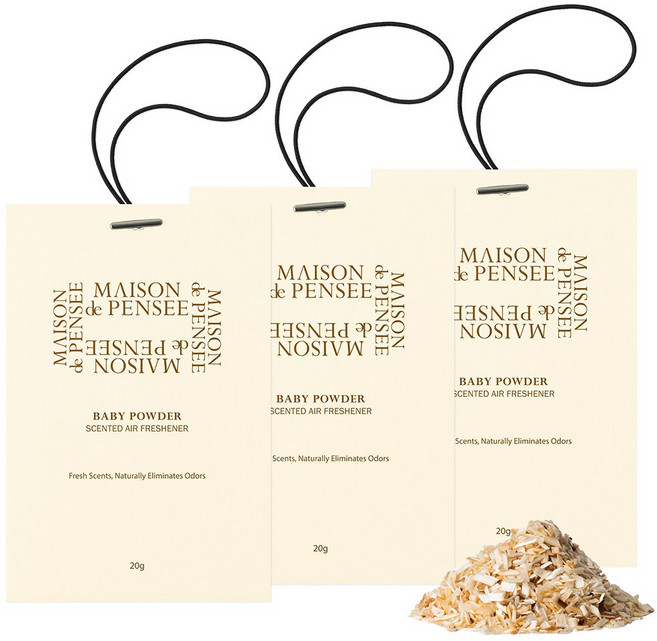 메종드 펜세 퍼퓸 에어프레셔너 샤쉐 차량용 방향제, 3개, 베이비 파우더