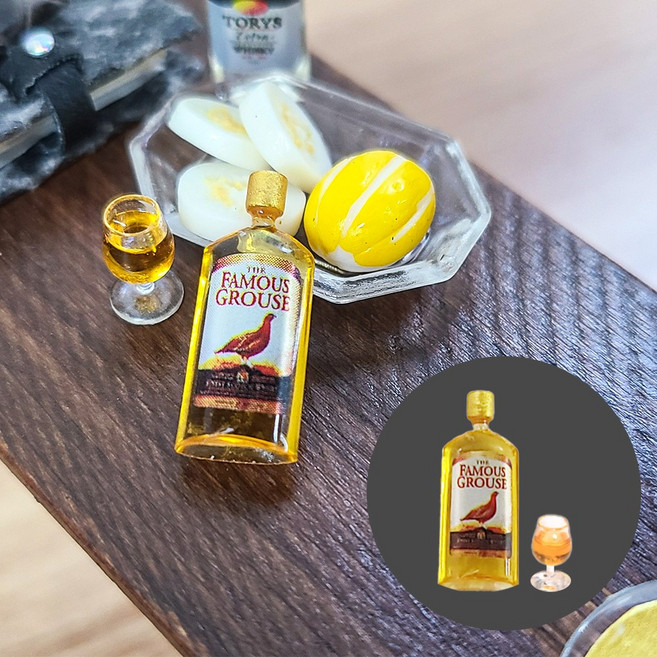 납골당 꾸미기 미니어처 단품 수공예 제사상 음료 주류 강아지 고양이 펫용품 전자기기 화분 꽃, 페이머스ST양주 + 양주잔(단품)