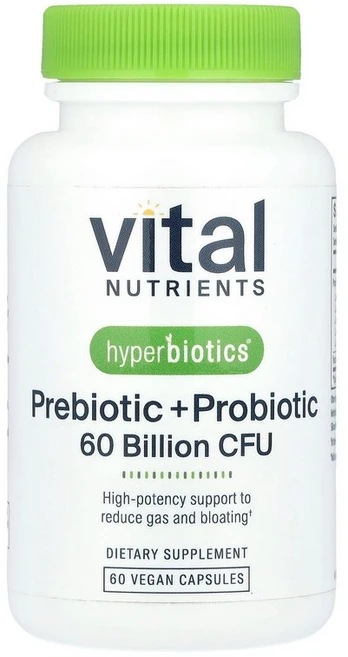 Vital Nutrients Hyperbiotics® 프리바이오틱+프로바이오틱 베지 캡슐 60정 Nutrients (바이탈 뉴트리언츠), 60 개, 1개 - 쿠팡