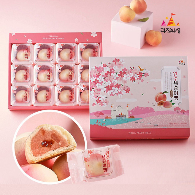 원주 복숭아빵 (선물용) 극한직업 빵 디저트 선물세트, 1개, 360g