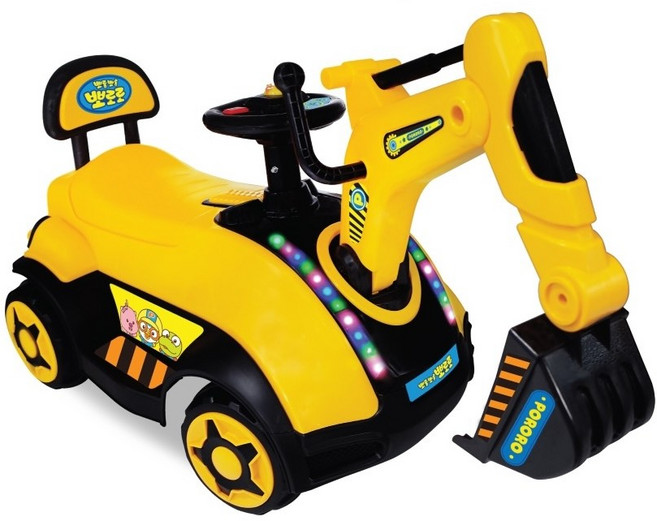 뽀로로 멜로디 포크레인 저소음 붕붕카, 1개, 멀티컬러