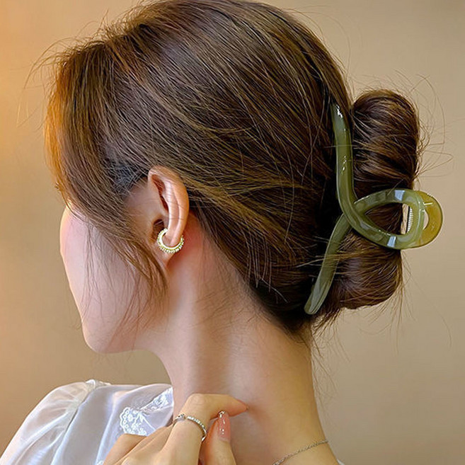 은꽃밴드 (3개SET) 13cm 초대형 올림머리 집게핀 대형